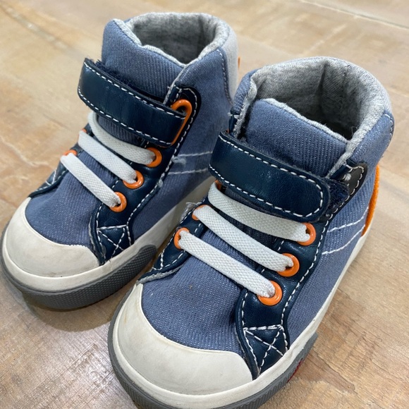 Baby kids SEE KAI RUN high top ankle sneakers shoes Velcro closure - Picture 4 of 11